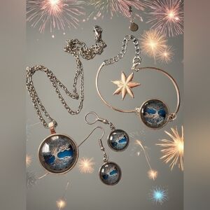 #0925 Jewelry set Necklace bracelet earrings New tree of life